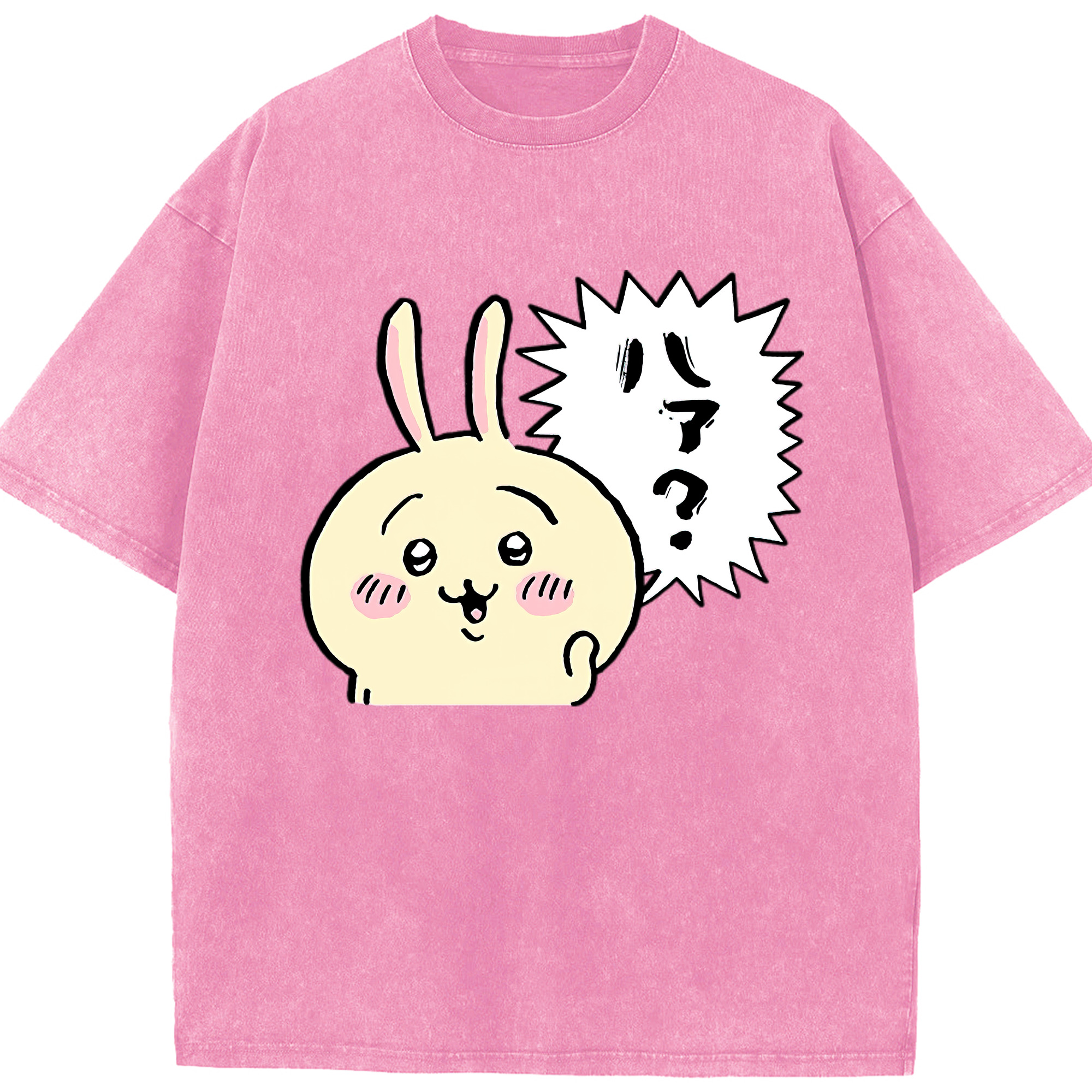 （画像用） ちいかわ うさぎ Chii-kawa usagi 綿100% ヴィンテージ風 半袖Tシャツ（フロントプリント）